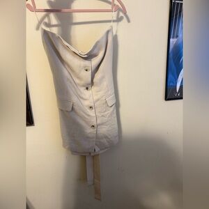 Zara Cream Button-Front Sleeveless Coat